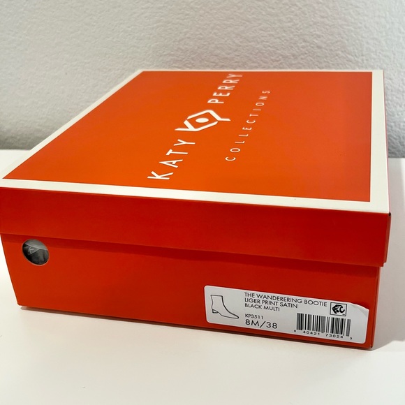 Katy Perry The Wandering Bootie Liger Animal Multi Print Satin Size 8M/38 - Picture 3 of 9